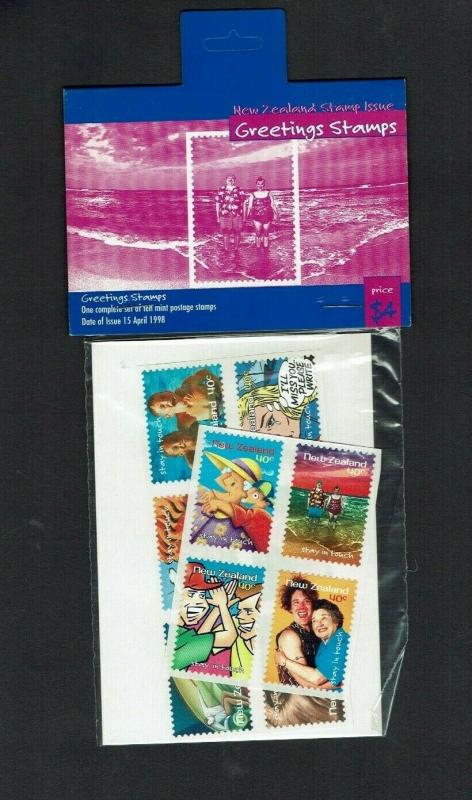 New Zealand: 1998 Greetings, 'Hang Sell'  MNH self-adhesive set 