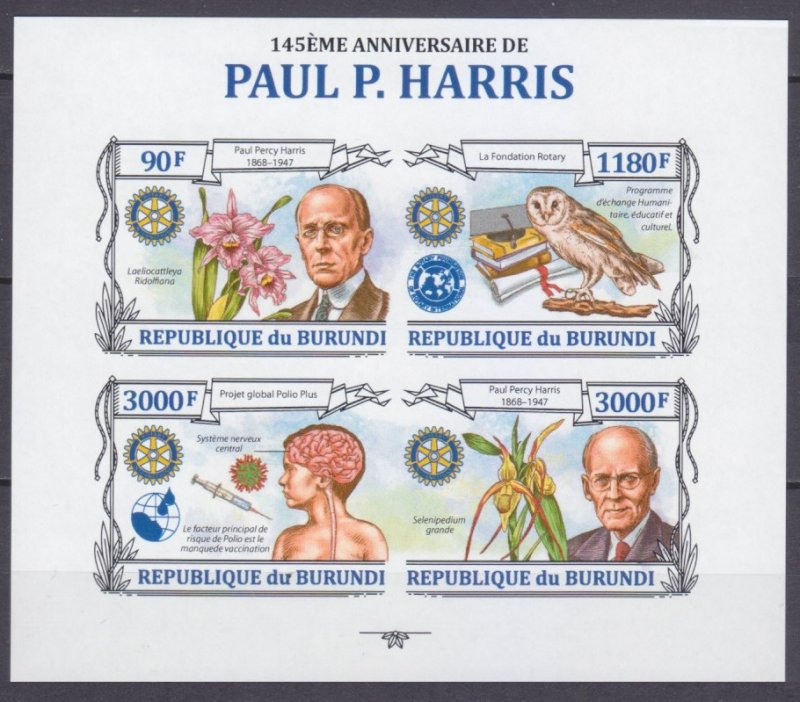 2013 Burundi 3118-3121KLb 145 years old Paul Harris 15,00 €