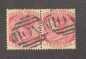 JAMAICA Sc# 8 USED F Pair WMK1  Queen Victoria 