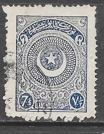 Turkey 614: 7.5pi Crescent and Star, used, F-VF