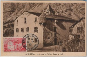 56888 - FRENCH ANDORRA - POSTAL HISTORY: MAXIMUM CARD 1947 - architecture-