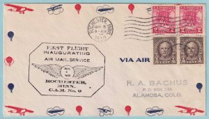 UNITED STATES FIRST FLIGHT COVER - 1930 FROM ROCHESTER MINNESOTA - CV169