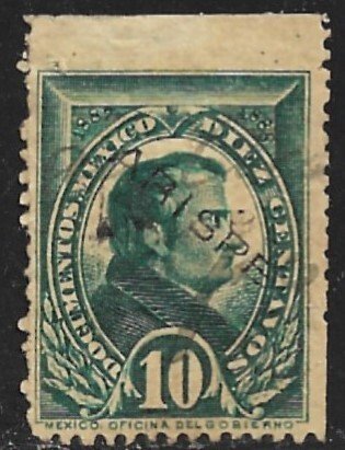 MEXICO REVENUES 1887-88 10c Green DOCUMENTARY TAX ARISPE Control Used DO136