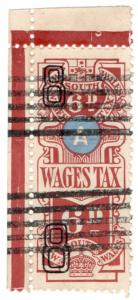 (I.B) Australia - NSW Revenue : Wages Tax 6d (1938)