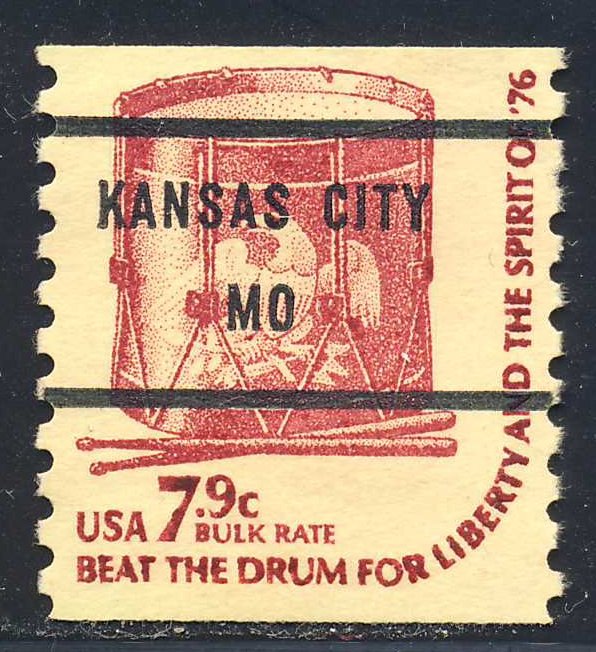 Kansas City MO, 1615-81 Bureau Precancel, 7.9¢ coil Drum