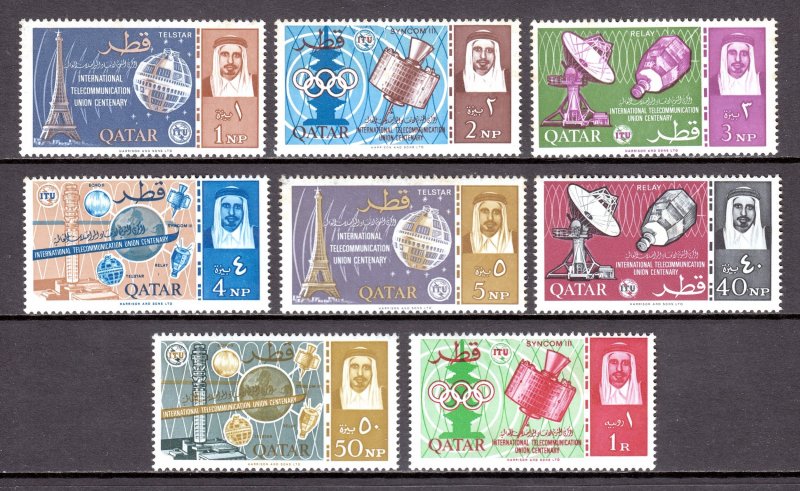 Qatar - Scott #61-68 - MNH - Toning, gum toning - SCV $35.75