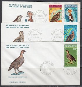 Afars & Issas C62-5 FDC - 1972 Birds Issue