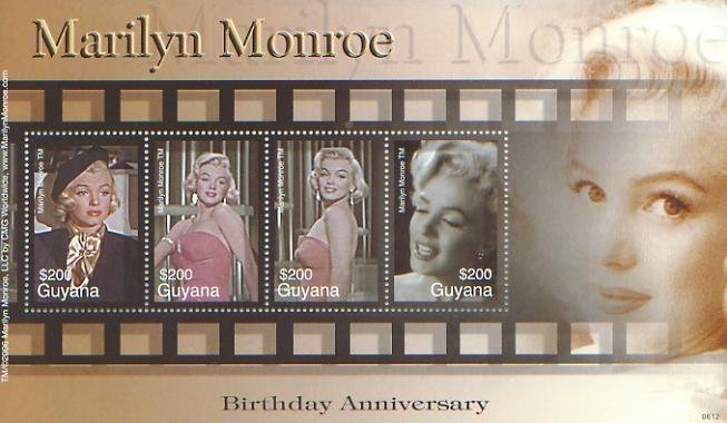 Marilyn Monroe, Birthday Anniversary, S/S 4, GUYA07001*