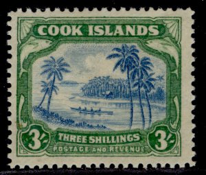 COOK ISLANDS GVI SG145, 3s grenish blue & green, LH MINT. Cat £50.