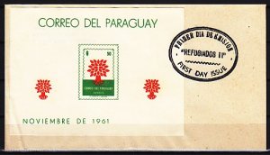 Paraguay, Scott cat. C309a. World Refugee Year s/sheet.  First day cover. ^