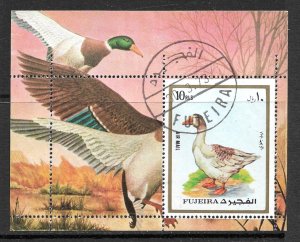 FUJEIRA 1972 10r DUCK Birds Perf Souvenir Sheet SPACE Mi.BLK131A CTO Used