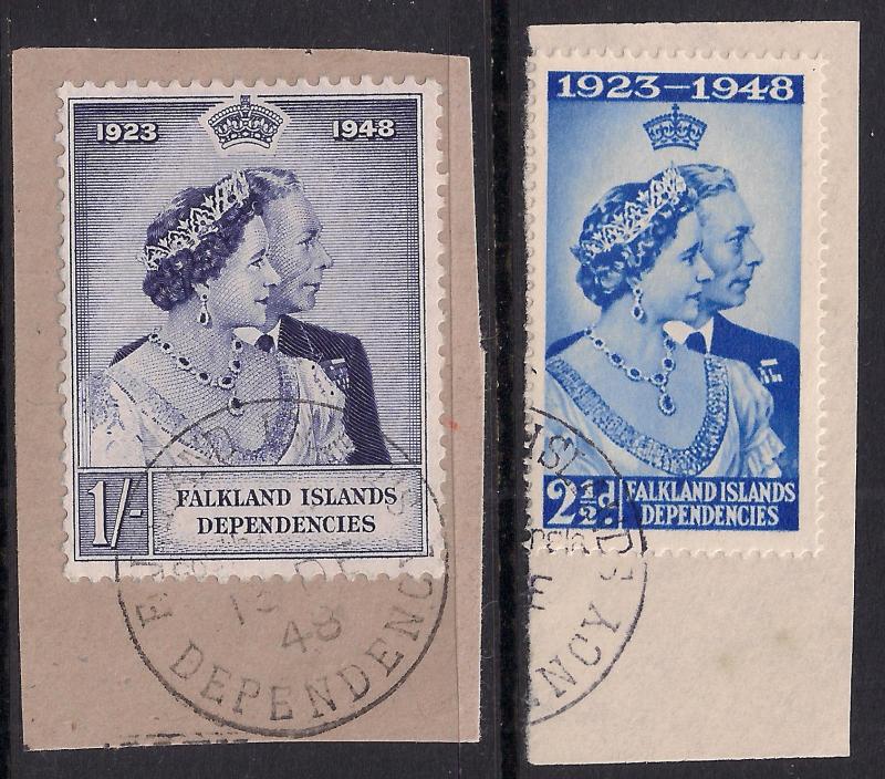 Falkland Islands Dep 1948 KGV1 Set Silver Wedding SG G19 - G20 ( D1381 )