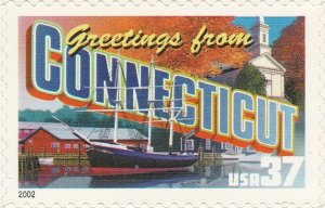 US 3702 Greetings from Connecticut 37c single MNH 2002