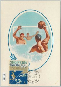 51323 - ALBANIA - MAXIMUM CARD - 1964 OLYMPIC GAMES: FOOTBALL Water Polo-