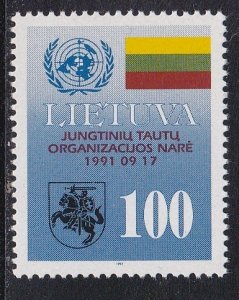 Lithuania # 421, Admission to the U.N., Mint, NH, 1/2 Cat.