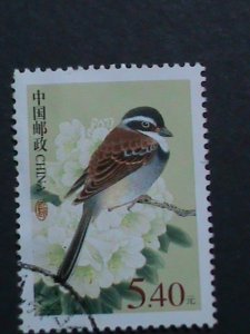 ​CHINA -2002-SC#3179  KOZLOV'S BUNTING BIRD USED VF WE SHIP TO WORLD WIDE