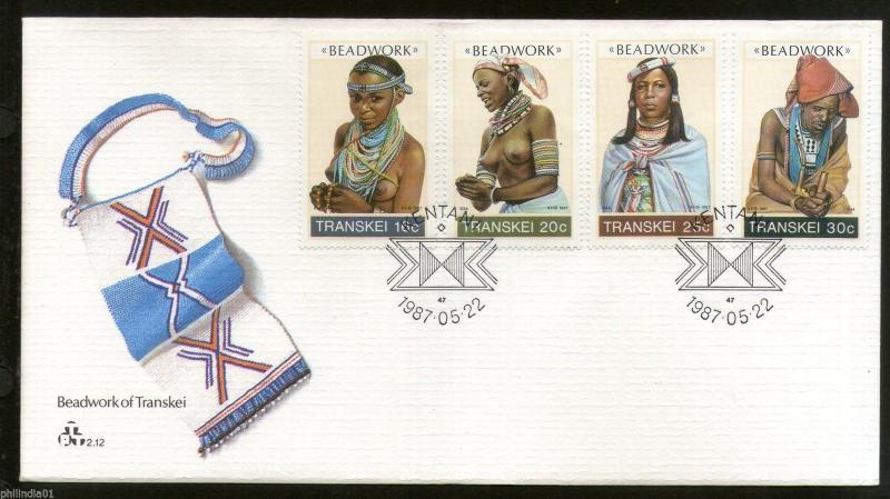 Transkei 1987 Beadworks Handicraft Art Women Jewellery Sc 187-90 FDC # 16413