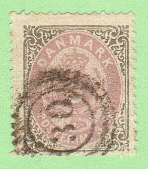 DEN SC #17 1871 Numeral w/nibbed perfs @ B, exp. mark (?) on back, 30 (Horsens