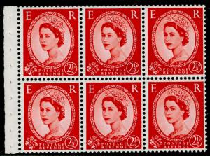 SG544b, 2½d carmine-red, NH MINT. BOOKLET PANE.