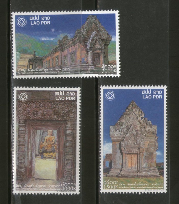 Laos 2003 UNESCO Buddhist Site Vat Phou Temple Buddha Sc 1561-63 MNH # 262