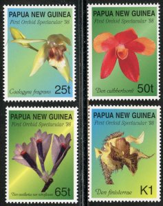 Papua New Guinea Scott 944-47 MNHOG - 1998 1st Orchid Spectacular - SCV $5.00