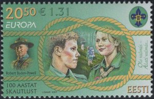 Estonia 2007 MNH Sc 568 20.50k Scouting Centenary EUROPA