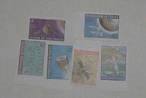 GUINEE SPACE IMPERF 5 DIFF STAMPS APOLLO 8 UNLISTED MINT NH  