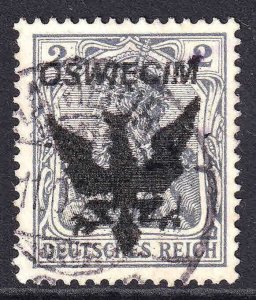 GERMANY SCARCE POLAND EAGLE OSWIECIM OVERPRINT #7 CDS F/VF SOUND