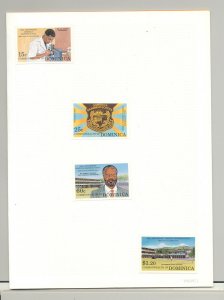 Dominica #1564-1567 School, Education, Microscope 4v Imperf Proofs in Folder