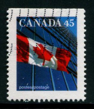 1361as Canada 45c Flag, used bklt sgl