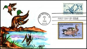 Scott RW51 1984 $7.50 Duck Stamp Melissa Fox Hand Painted FDC #24