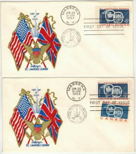 1959 St. Lawrence Seaway USA CANADA DUAL COUNTRY JOINT ISSUE #1131 Boerger