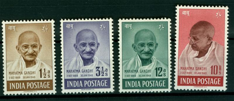 INDIA 1948  MAHATMA GANDHI  set  - MLH   VF Excellent condition, white gum