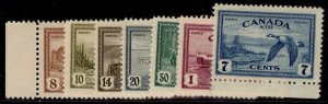 CANADA GVI SG401-407, 1946-47 Peace Reconversion set, LH MINT. Cat £55.