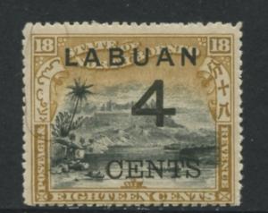 Labuan - Scott 91 - Overprint - 1899 - MNH - 4c on a 18c Stamp