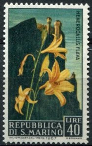 San Marino Sc#658 MNH, 40L multi, Flowers 1967 (1967)