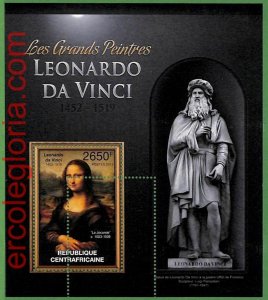 B1272 - Centrafricaine - ERROR MISPERF Stamp Sheet - 2013, Leonardo da Vinci, ART-