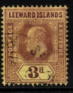 LEEWARD ISLANDS SG41 1910 3d PURPLE/YELLOW USED