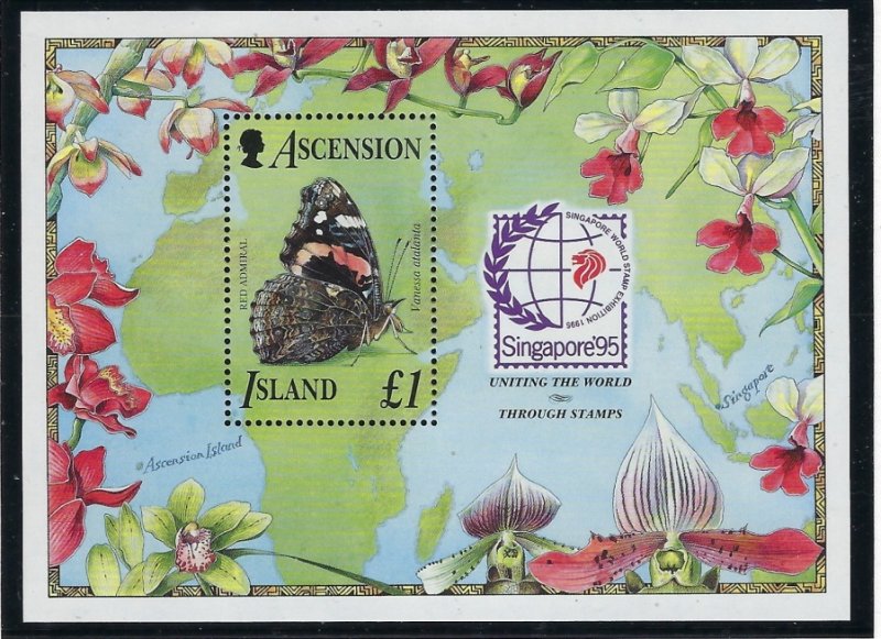 Ascension 622 MNH 1995 Butterflies S/S