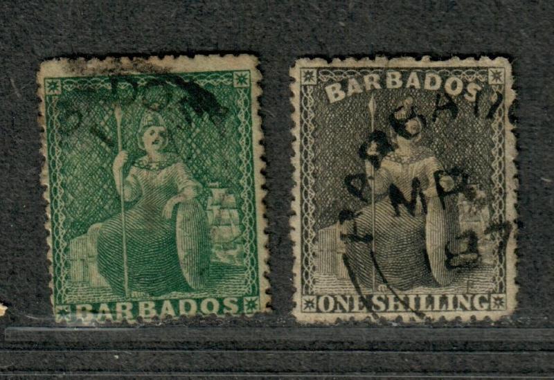 Barbados Sc#39, 42 Used/F, Partial Set, Cv. $54