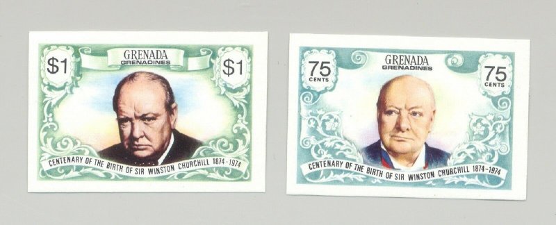 Grenada #31a-b Churchill 2v Imperf Proofs from S/S