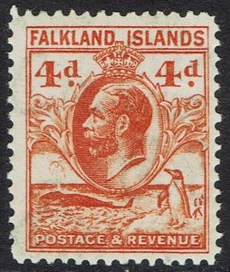 FALKLAND ISLANDS 1929 KGV WHALE AND PENGUIN 4D MNH **