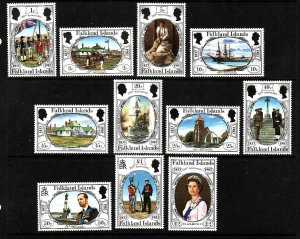 Falkland Is.-Sc#360-70-unused NH set-QEII -Trades-Occupation