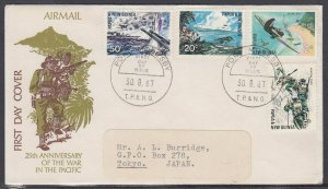 Papua New Guinea Scott 245-8 FDC - Battles in the Pacific, 25th Anniv.