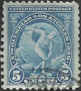 # 719 V.F.+ Used Blue 10th Olympic Games