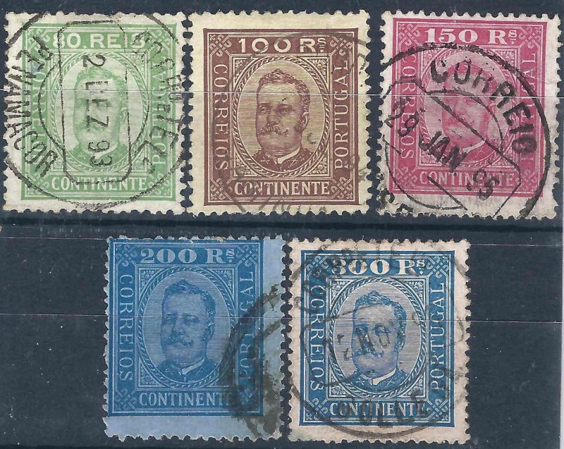 Portugal 74-78 Mi 73-77y Used F/VF 1893 SCV $170.00