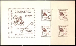 1958 US Poster Stamp 21st Anniversary GEORGEPEX St. George Philatelic Society