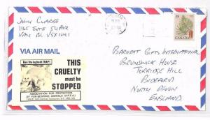 CANADA CONSERVATION Cover *STOP ANIMAL CRUELTY* Anti-FUR TRADE Label 1981 XX21