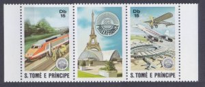 1982 Sao Tome and Principe  762-763+Tab Airplanes / Locomotives 15,00 €