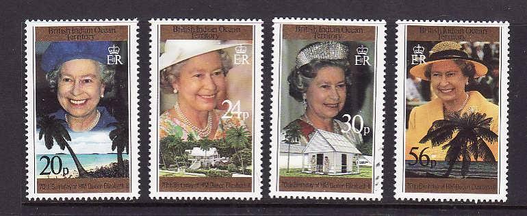 BIOT-Sc#176-9-unused NH set-QEII-70th birthday-1996-